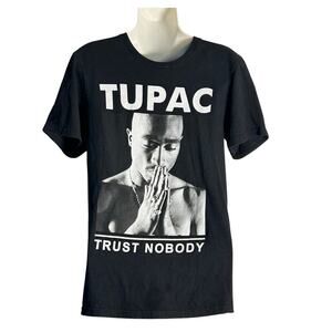 Tupac Trust Nobody Men’s Black T-shirt Tee 2Pac Hip-hop Rap Sz Small